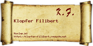 Klopfer Filibert névjegykártya