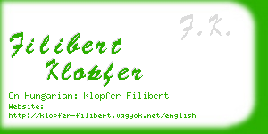 filibert klopfer business card
